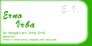 erno vrba business card