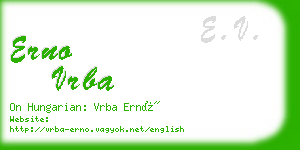 erno vrba business card